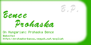 bence prohaska business card